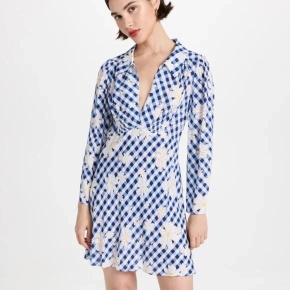 RIXO Renata Dress Riviera Daisy Check M - Picture 6 of 6